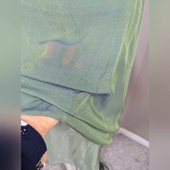 Hurricane Grace Silk Slip Dress Size 8 Green Purple Ombre 90s Minimalist Layered - Picture 7 of 10